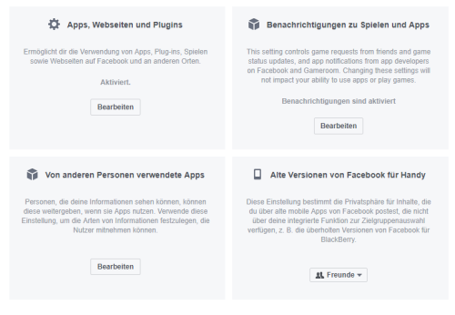 Facebook Privatsphäreeinstellungen
