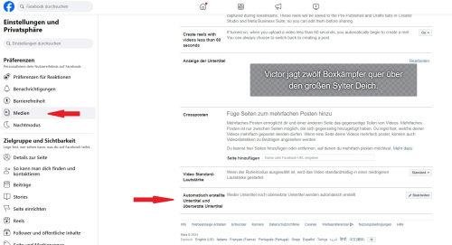 Automatisch erstellte Untertitel und übersetzte Untertitel deaktivieren
