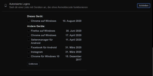 Facebook autorisierte Logins prüfen