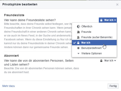 Schritt 4: Einstellungen ändern