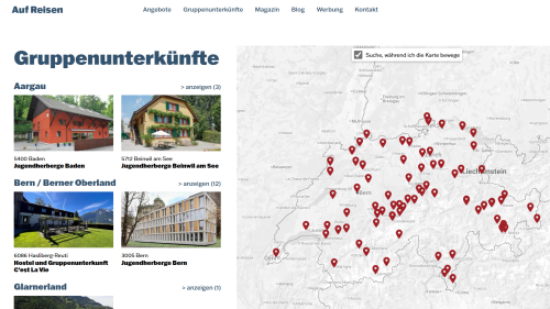 Unterkünfte Kartenansicht